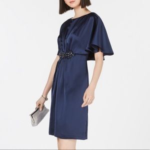 Navy satin formal dress